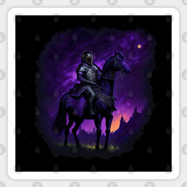 "Warrior of the Night: A Magical Warrior Embracing Splendor" Magnet by Hexen_3